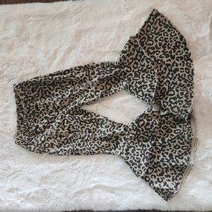 Grace & Emma Leopard Print Bell Bottom Pants Girls Size 6-7